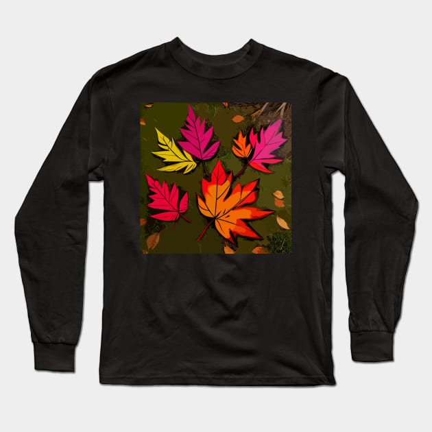 Falling leaves Long Sleeve T-Shirt by lodging leaves